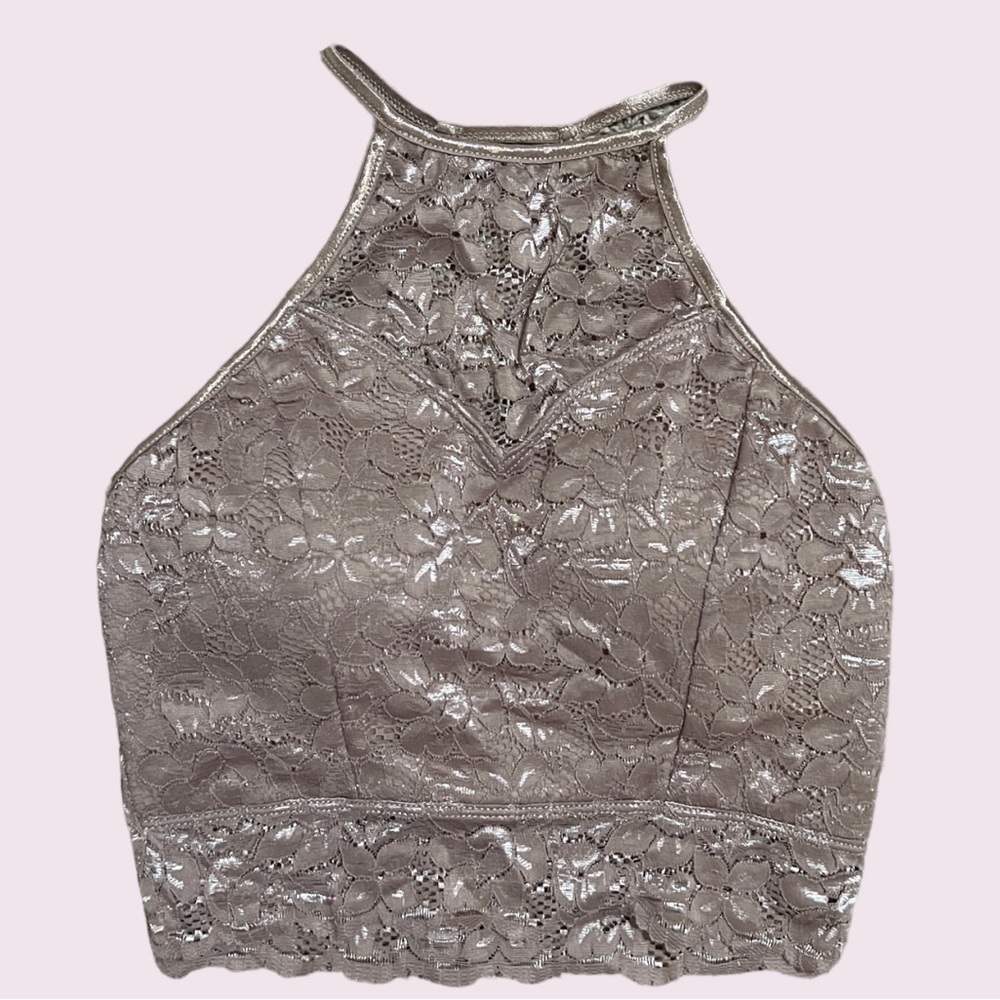 Lace Dusty Rose Razorback Crop Top/Bralette